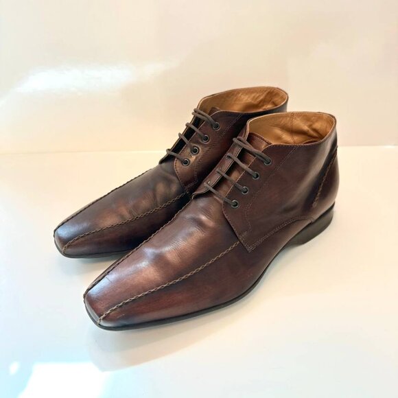 Nero Giardini Made in Italy Men’s Leather Lace-Up Ankle Boots – Size US 8 - Picture 1 of 7